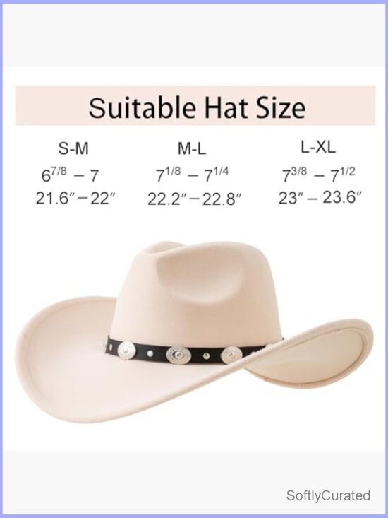 Felt Wide Brim Western Cowboy Hat with Adjustable Buckle Strap for Costume & main image 4